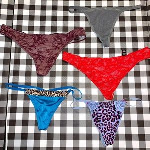 Victoria's Secret & Pink V String 5 PANTY LOT MIX